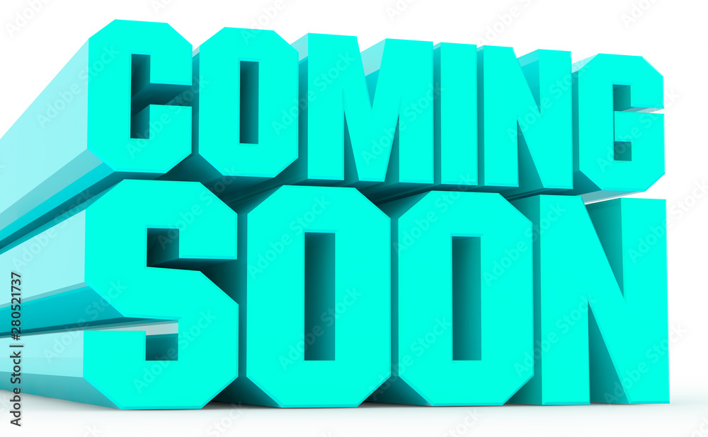 3D COMING SOON word on white background illustration 3D rendering 3D COMING SOON word on white background illustration 3D rendering