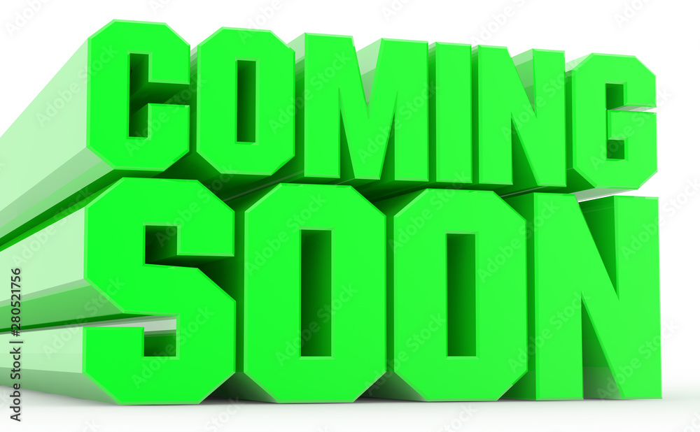 3D COMING SOON word on white background illustration 3D rendering 3D COMING SOON word on white background illustration 3D rendering