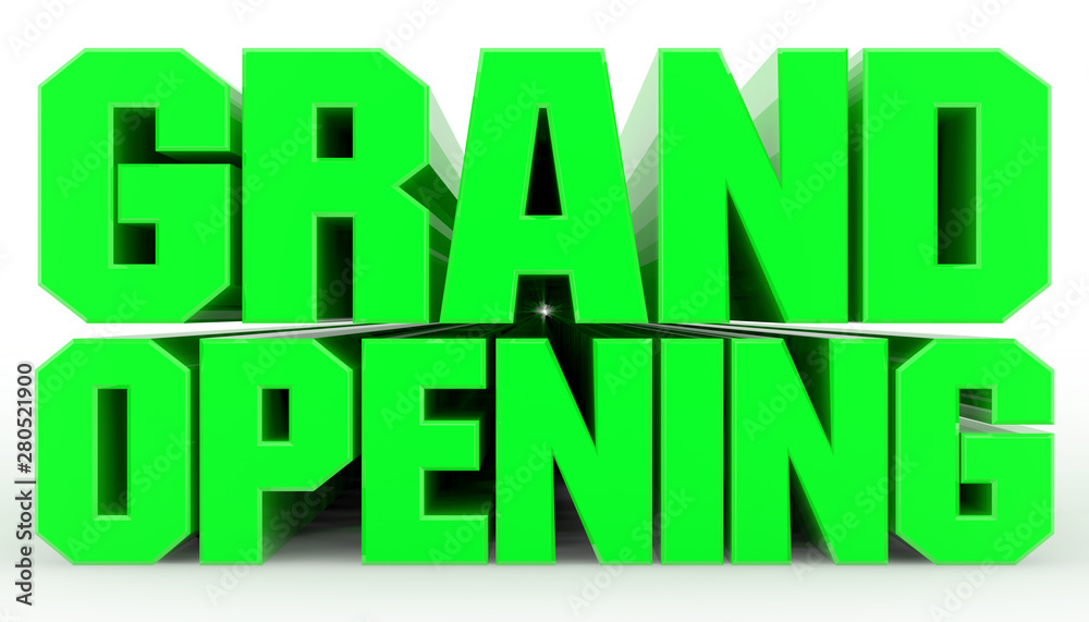 3D GRAND OPENING word on white background illustration 3D rendering 3D GRAND OPENING word on white background illustration 3D rendering