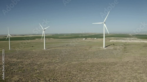 Wind turbine on a farm in idaho photo