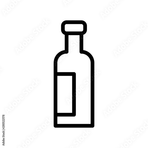 alcohol glass bottle processed food editable outline icon.
