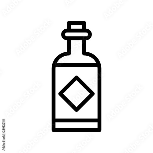 Chinese sauce bottle processed food editable outline icon.