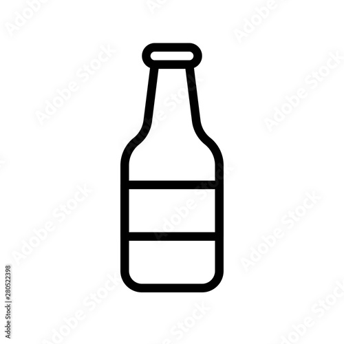 alcohol glass bottle processed food editable outline icon.