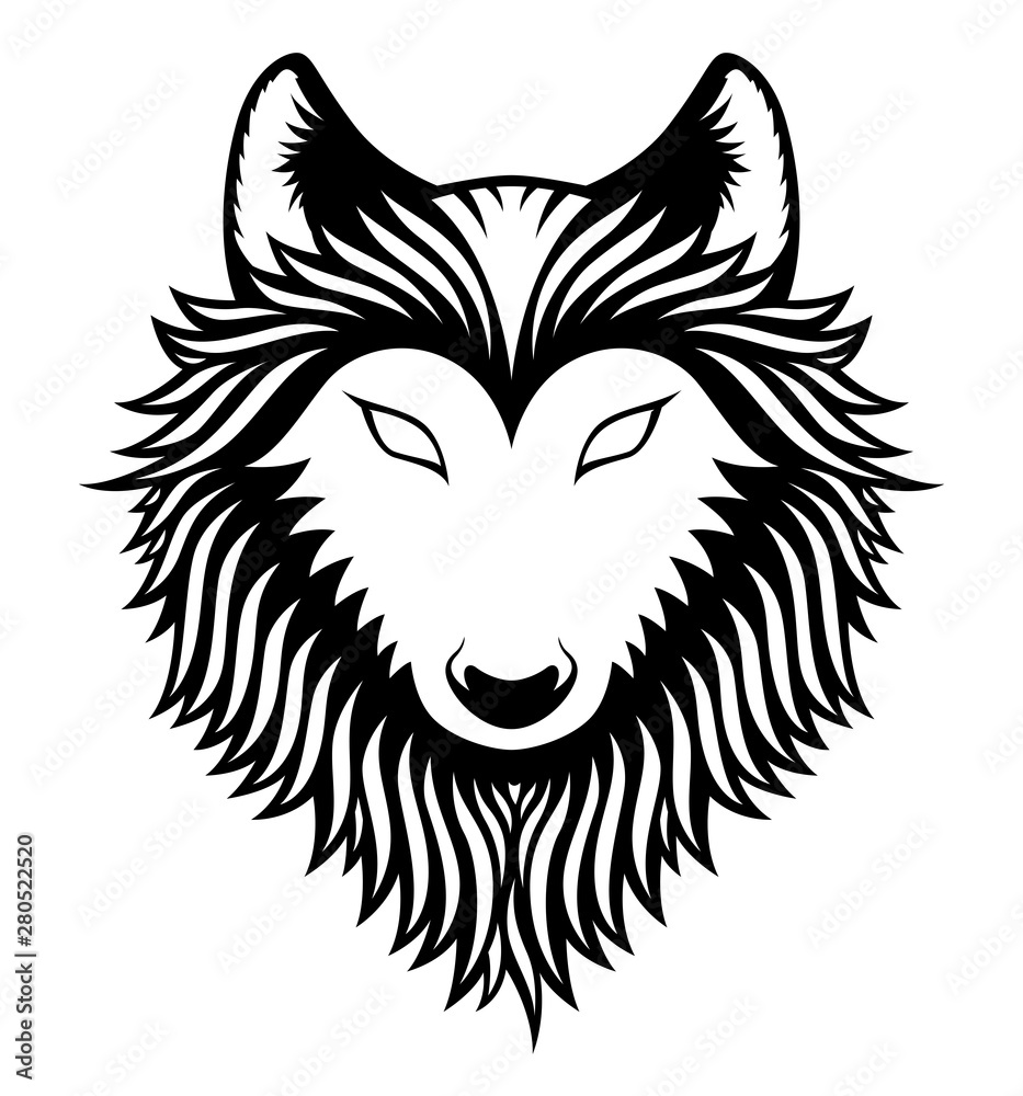 Fototapeta premium Wolf head logo vector. Animal mascot. Vector illustration. 