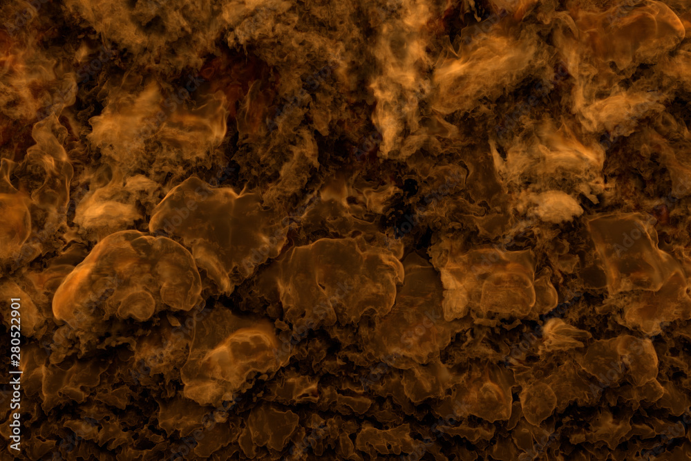 Flames from everywhere - fire 3D illustration of flaming fire dark clouds and smoke Flames from everywhere - fire 3D illustration of flaming fire dark clouds and smoke