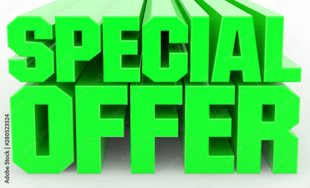 3D SPECIAL OFFER word on white background illustration 3D rendering 3D SPECIAL OFFER word on white background illustration 3D rendering