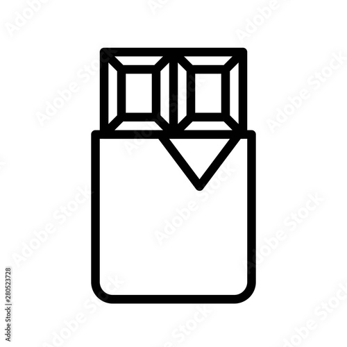 sweet delicious dark chocolate bar   food editable outline icon.