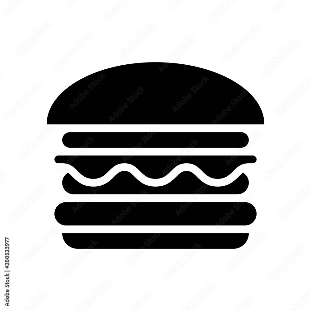 tasty healthy burger snack junk food solid black icon. tasty healthy burger snack junk food solid black icon.