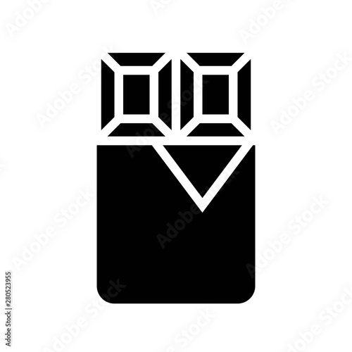 sweet delicious dark chocolate bar  food solid black icon.