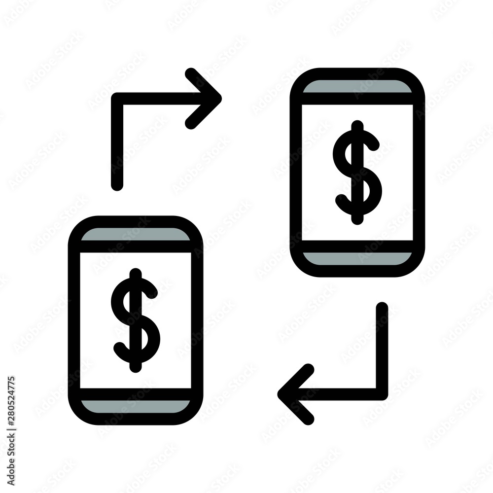 online money flat icon editable outline in banking transactions business online money flat icon editable outline in banking transactions business