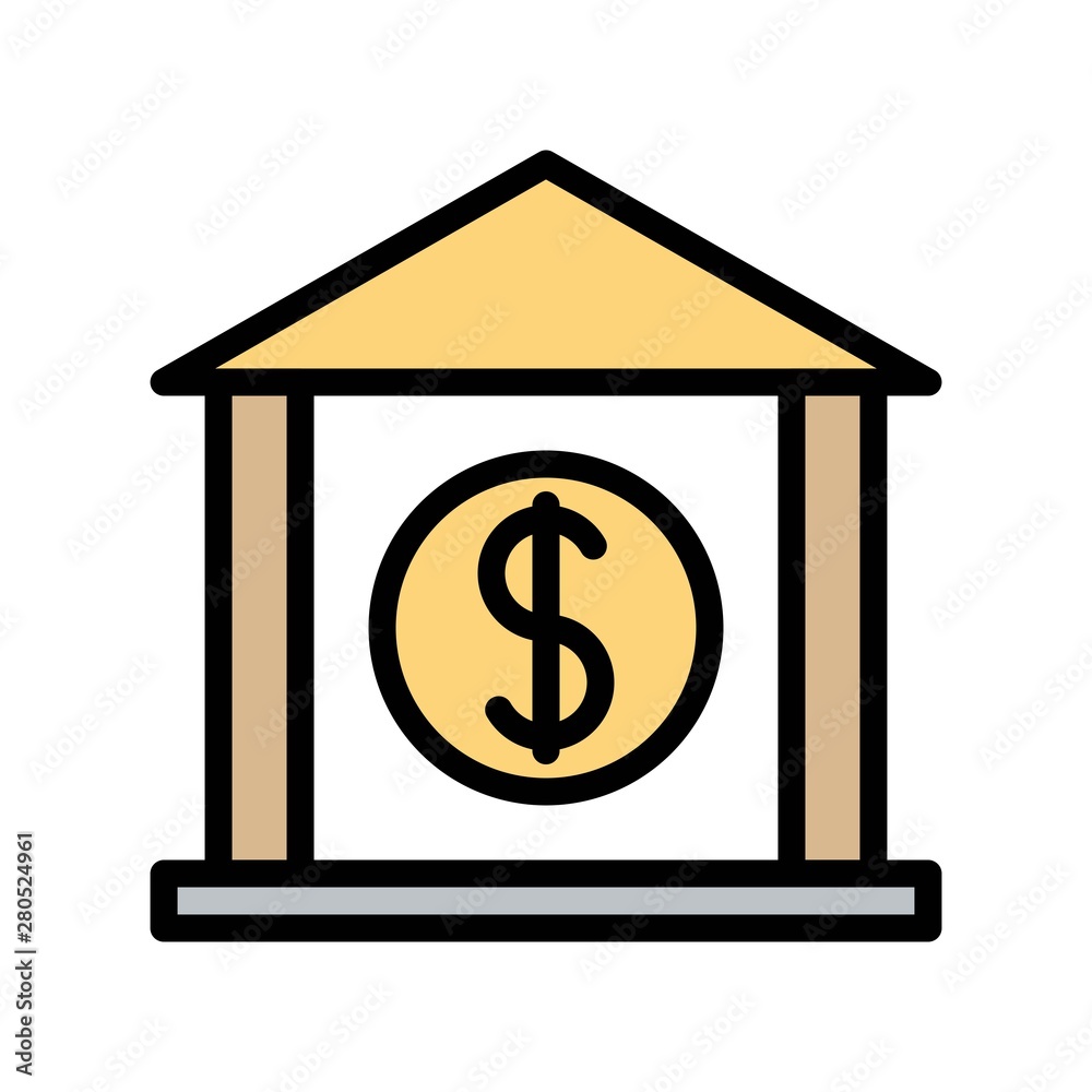 bank flat icon editable outline in business financial investment bank flat icon editable outline in business financial investment