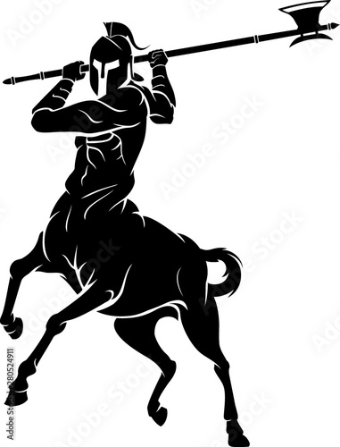 Centaur Attack with Halberd Weapon