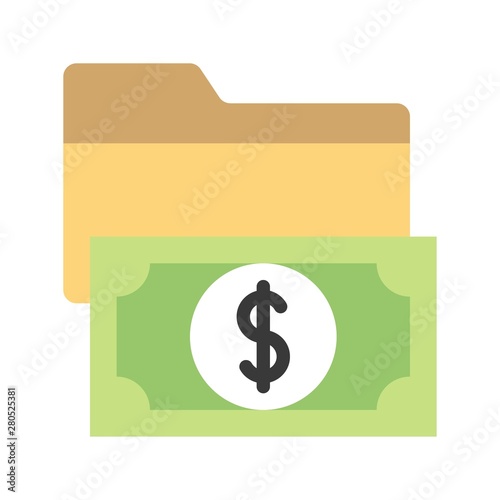 dollar note saving investment money exchange business flat design icon.