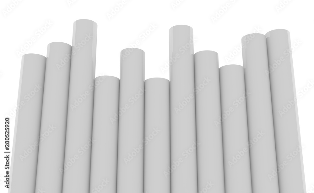 Tubes PVC pipes on white background illustration 3D rendering Tubes PVC pipes on white background illustration 3D rendering