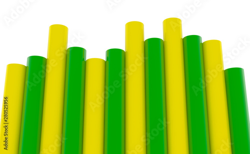 Tubes PVC pipes on white background illustration 3D rendering © tuiafalken