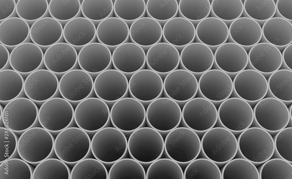 Tubes PVC pipes background illustration 3D rendering Stock Illustration