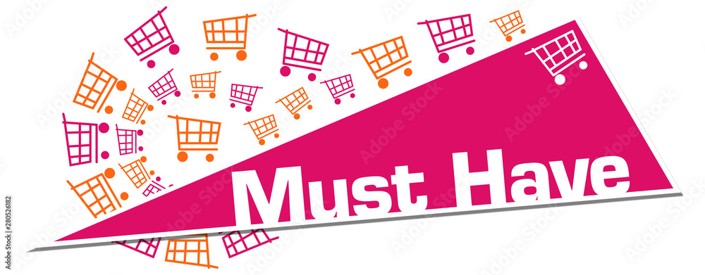 Must Have Pink Orange Shopping Carts Triangle 