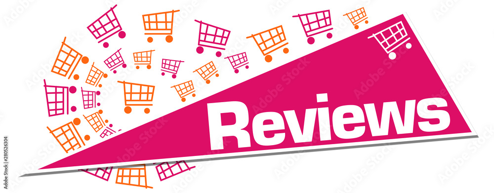 Reviews Pink Orange Shopping Carts Triangle 