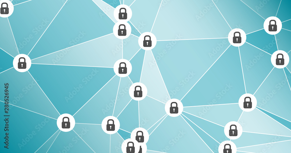 Triangles shapes connection, cyber security Triangles shapes connection, cyber security