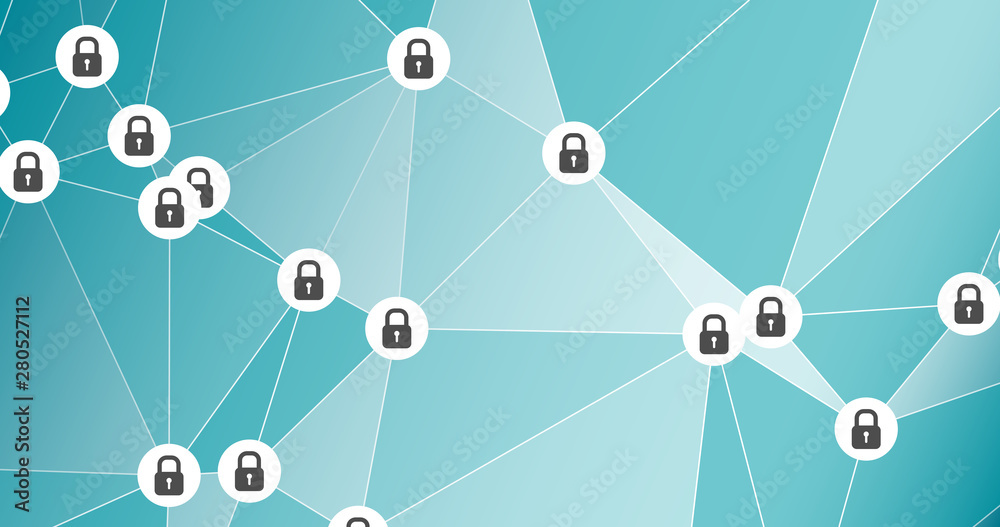 Cyber security world, graphic lines connection Cyber security world, graphic lines connection