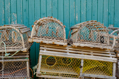 New fresh old fashioned lobster traps ready to go out lobstering