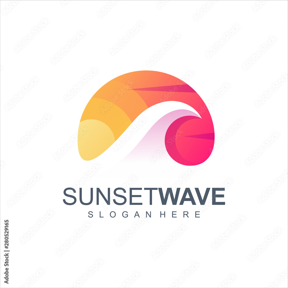 sunset logo design vector illustration