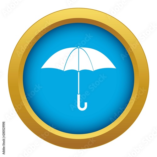 Umbrella icon blue vector isolated on white background for any design