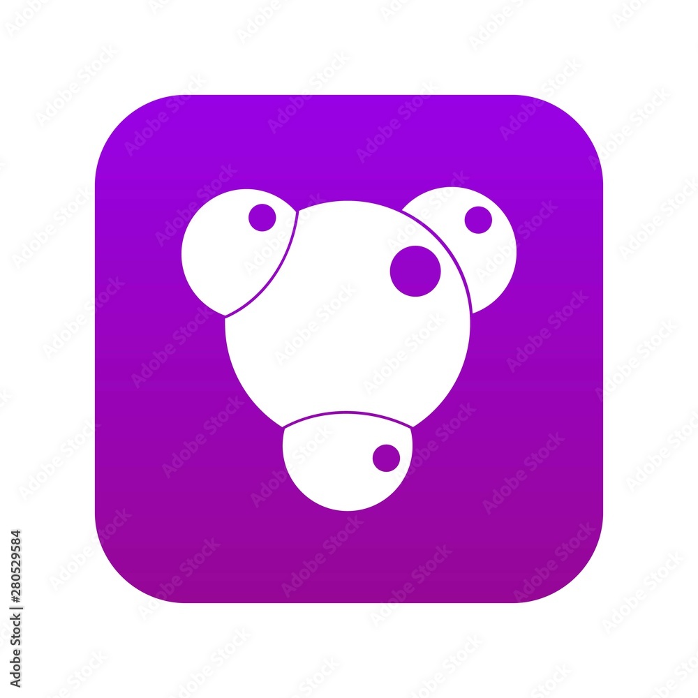 Naklejka premium Chemical and physical atoms molecules icon digital purple for any design isolated on white vector illustration