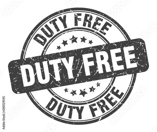 duty free stamp. duty free round grunge sign. duty free