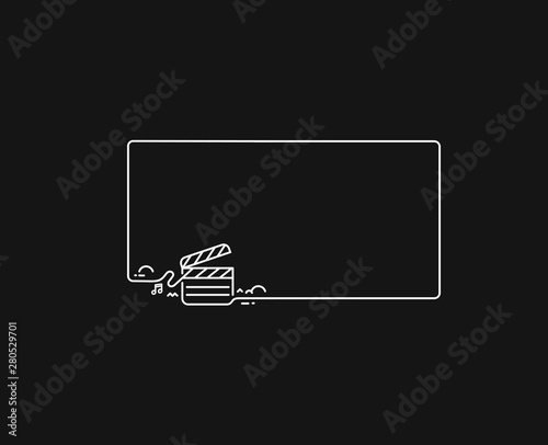 Movie Maker - clapper board, isolated on grunge vector background