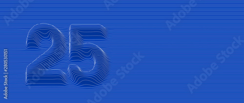 25th Year Anniversary Celebration Design. Abstract Wale lines Pattern Design.
