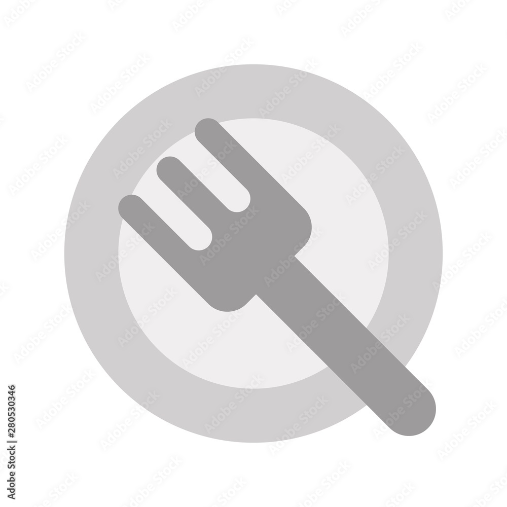 Fork and plate.restaurant flat design icon. Fork and plate.restaurant flat design icon.