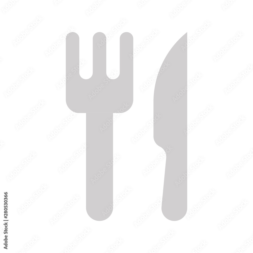 Fork and knife.restaurant flat design icon.
