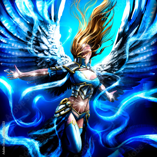 Beautiful angel girl with s...
