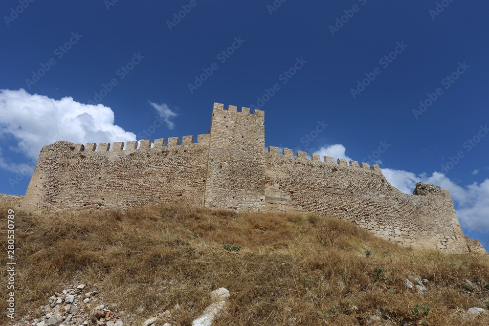 Argos, Greece - 25 July 2019: the fortress on Mount Larissa in Argos in the Peloponnese Argos, Greece - 25 July 2019: the fortress on Mount Larissa in Argos in the Peloponnese