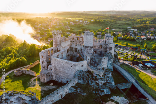 medieval castle ruins located in Ogrodzieniec, Poland