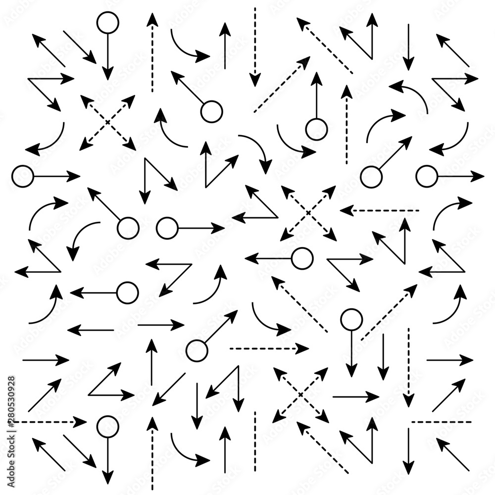 Set simple different black arrows Set simple different black arrows