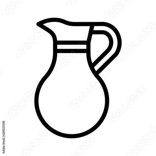 milk or water jug restaurant related outline design icon.