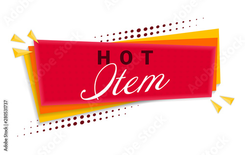 Hot Item Banner Template Design. Vector Illustration. Eps 10