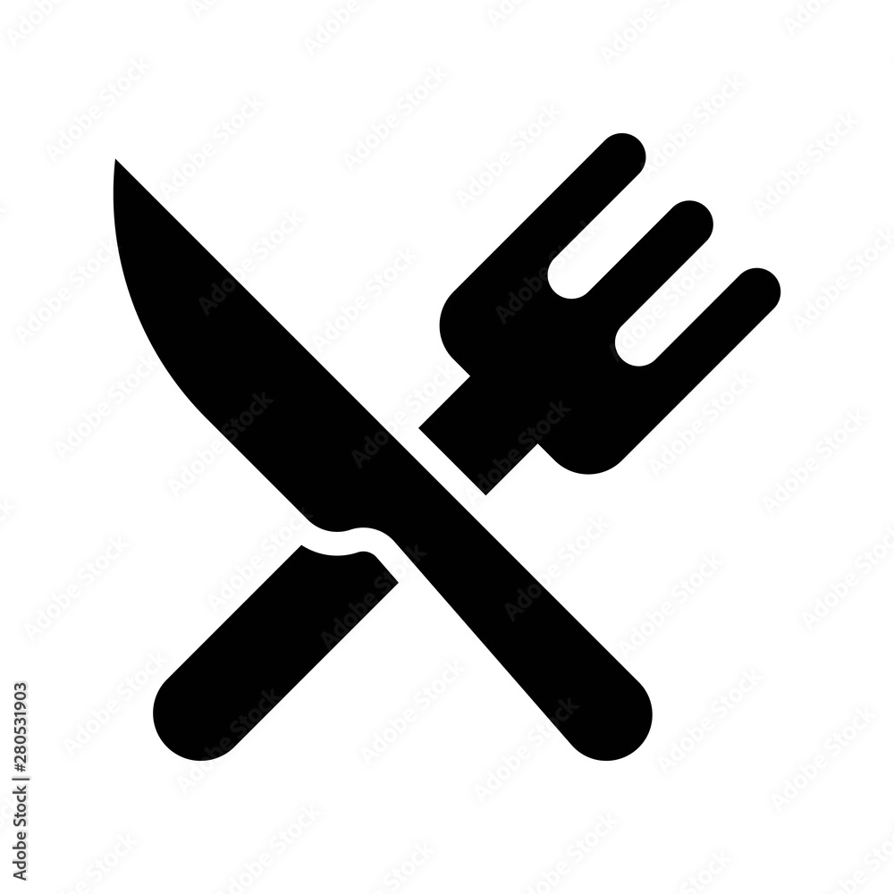 Fork and knife.restaurant solid black icon. Fork and knife.restaurant solid black icon.