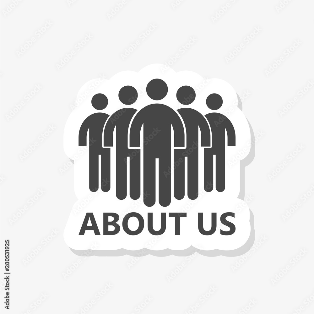 About us sticker button design About us sticker button design