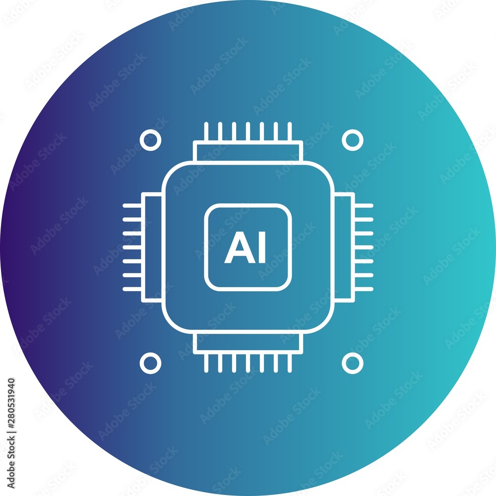 Artificial Intelligence chip icon for your project Artificial Intelligence chip icon for your project