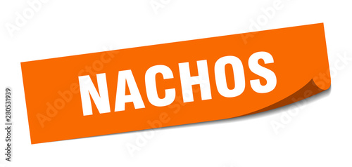 nachos sticker. nachos square isolated sign. nachos