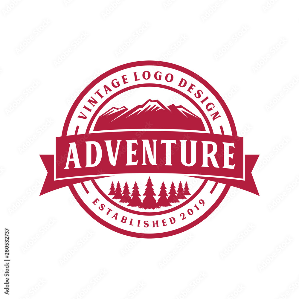 Obraz premium Mountain logo monogram style - outdoor wildlife nature everest rocky