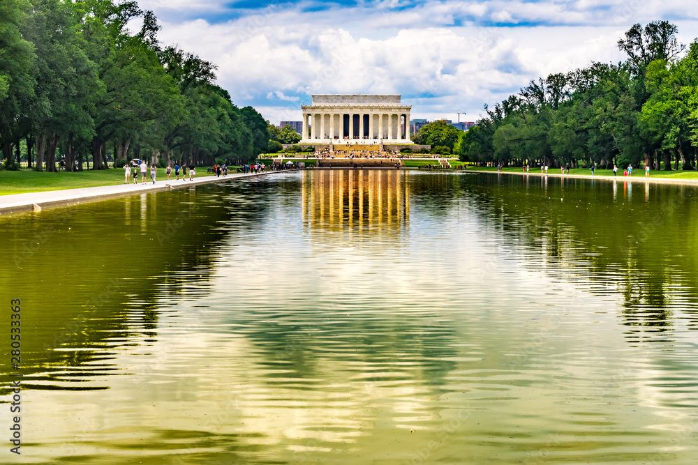 Reflecting Pool Reflection Abraham Lincoln Memorial Washington DC