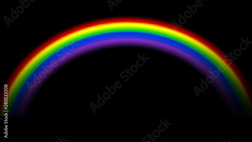 Colorful Rainbow on a black background.