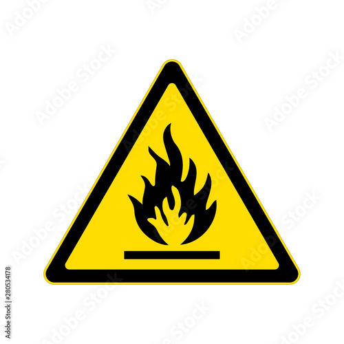 Beware flammable sign