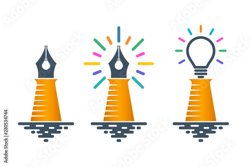 Lighthouse shaped pen nibs with bulbs