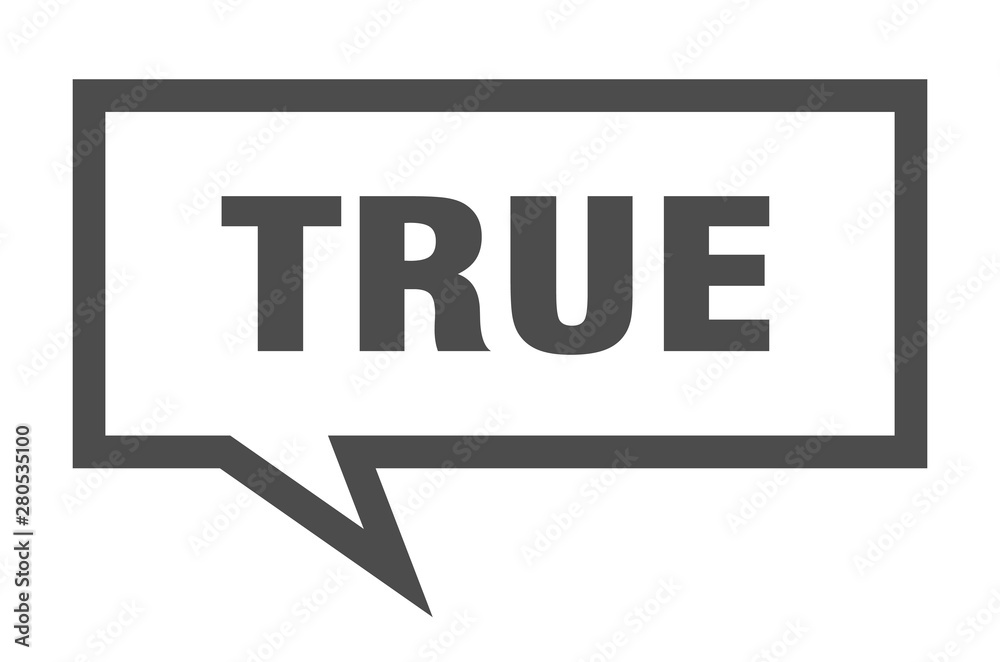 true sign. true square speech bubble. true true sign. true square speech bubble. true