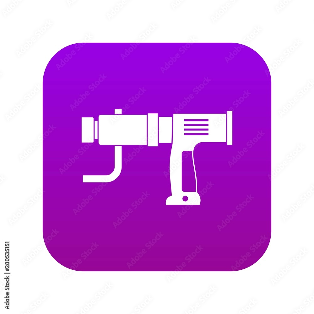 Hand drill icon digital purple for any design isolated on white vector illustration